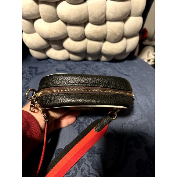 Coach Tiger Print Mini Dempsey Camera Bag with Red Orange Black Web Strap - Picture 7 of 11